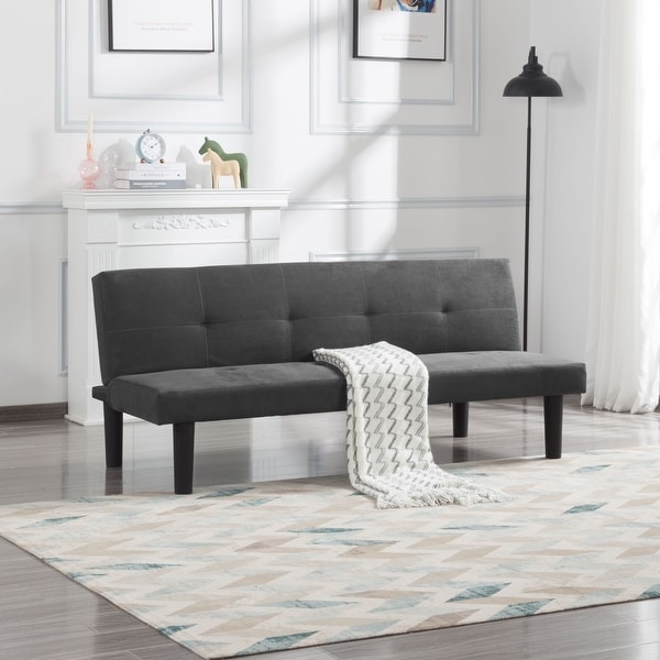 Ouyessir Upholstered Tufted Velvet Convertible Futon Sofa Bed On Sale